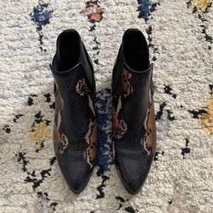 Donald Pliner faux snakeskin heeled boots